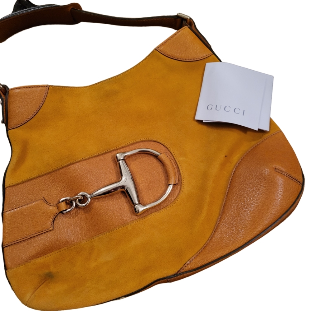 RARE Gucci Horsebit Shoulder Bag with Buckle Decal on Front, 137388